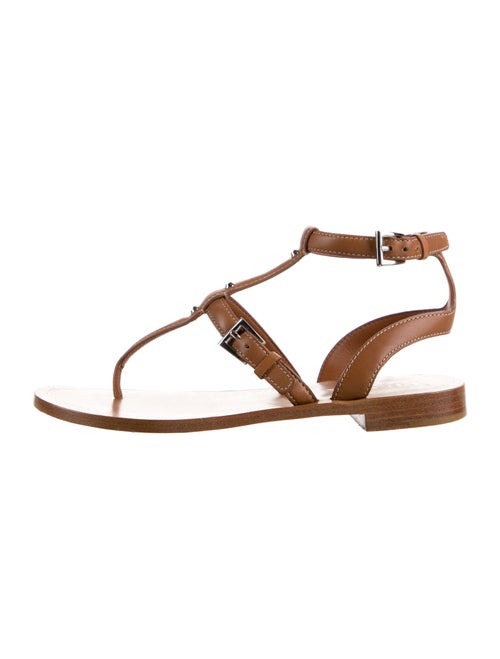 Prada Leather Studded Accents Gladiator Sandals
