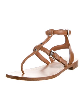 Prada Leather Studded Accents Gladiator Sandals