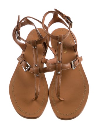 Prada Leather Studded Accents Gladiator Sandals
