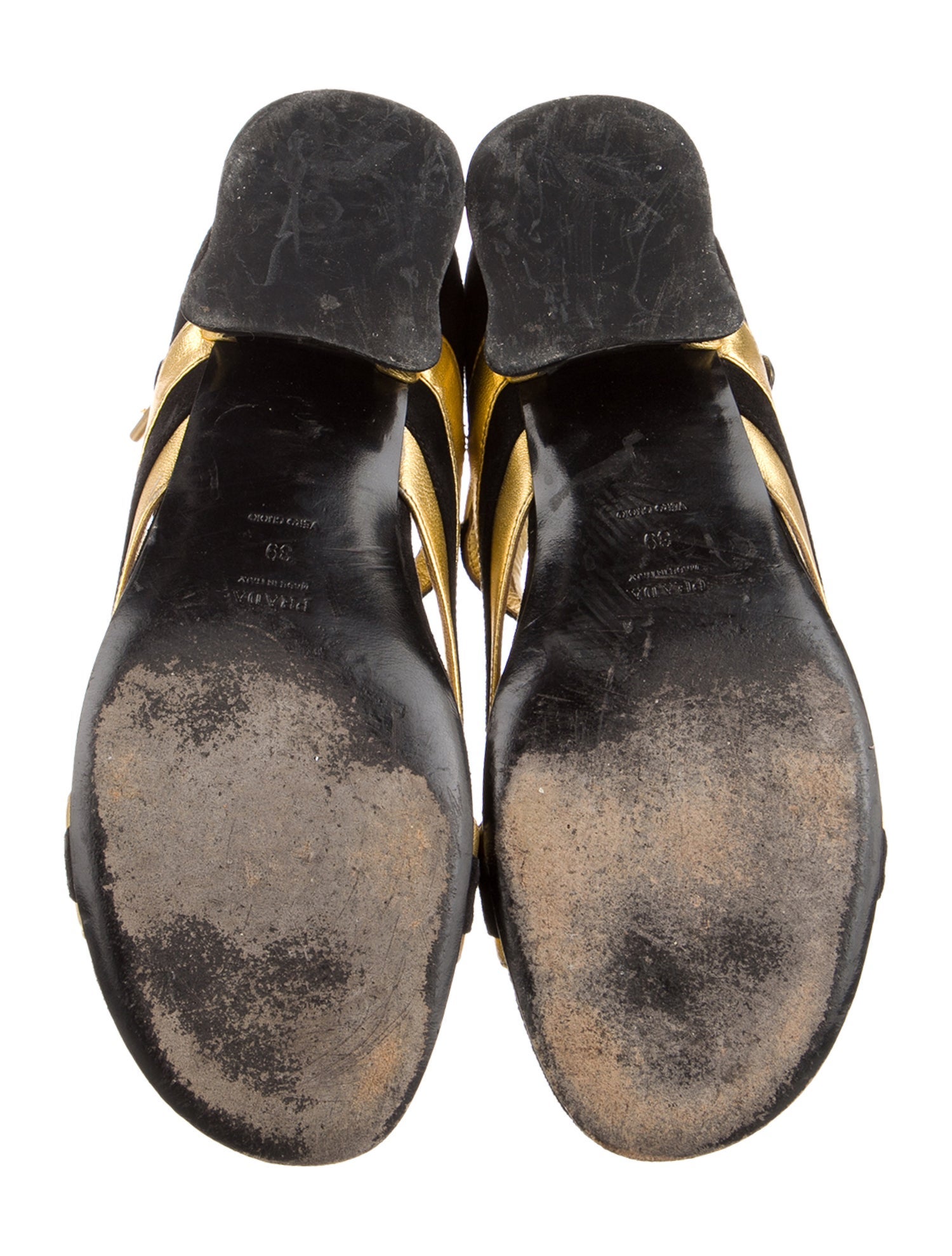 Prada Suede Colorblock Pattern Sandals