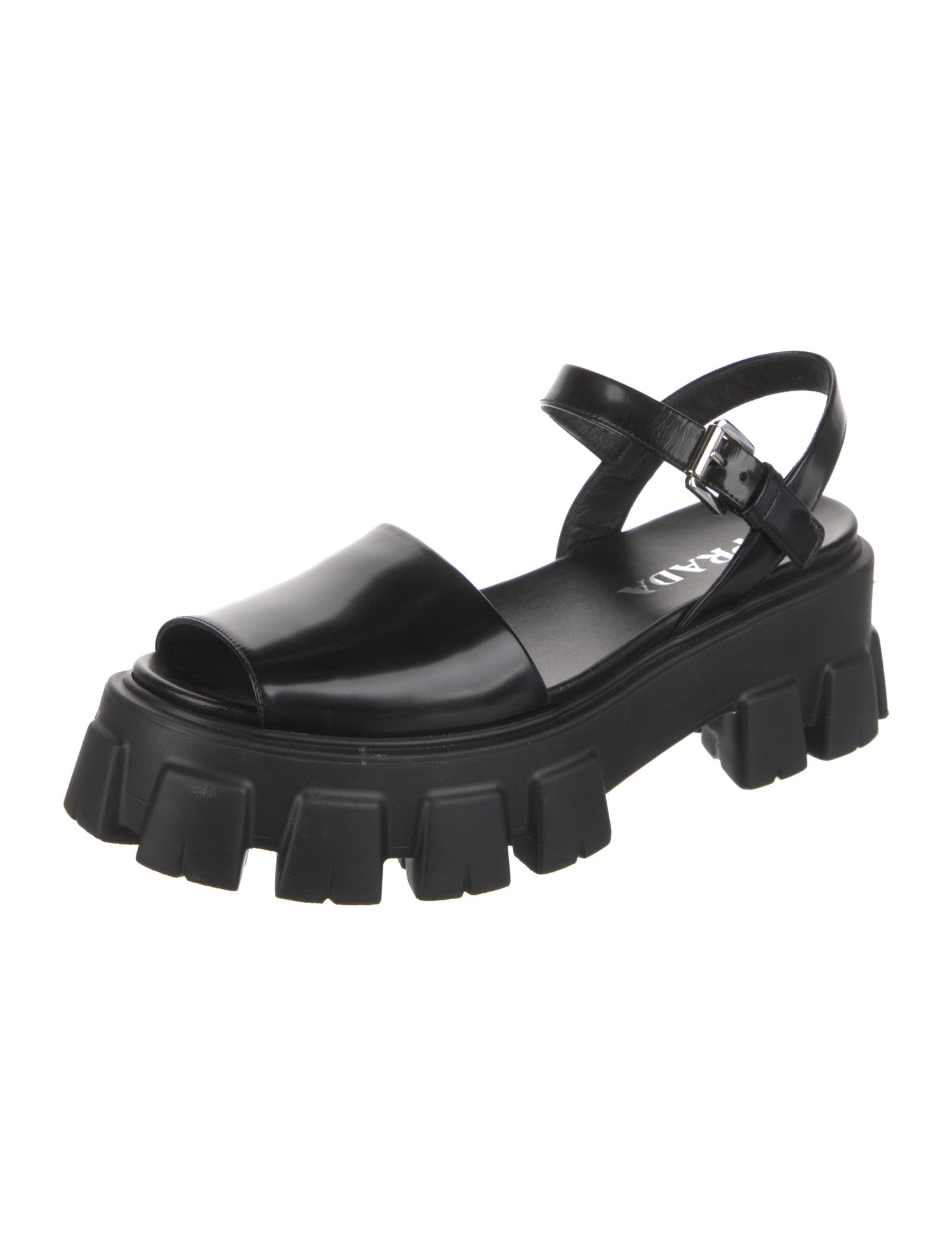 Prada Patent Leather Slingback Sandals