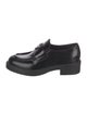 Prada Enameled Metal Triangle Leather Oxfords