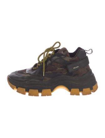 Prada Leather Printed Chunky Sneakers
