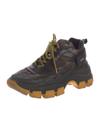 Prada Leather Printed Chunky Sneakers