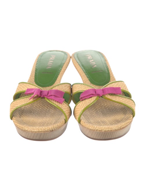 Prada Straw Bow Accents Espadrilles