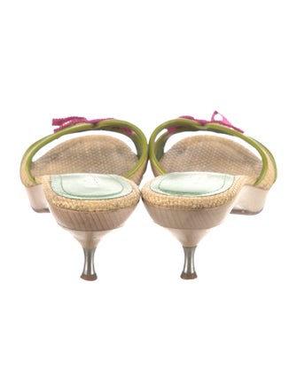 Prada Straw Bow Accents Espadrilles