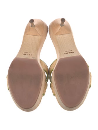 Prada Straw Bow Accents Espadrilles
