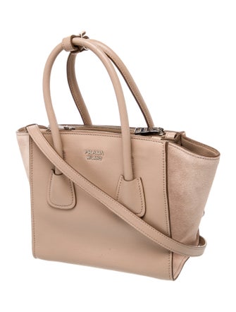 Prada Enameled Metal Triangle Twin Pocket