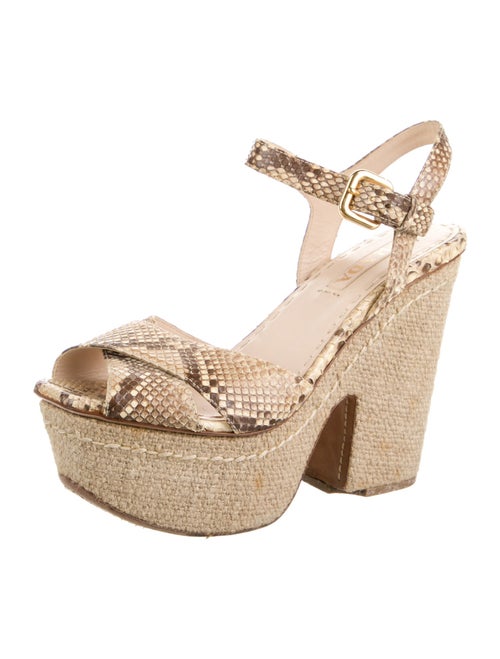 Prada Snakeskin Animal Print Espadrilles