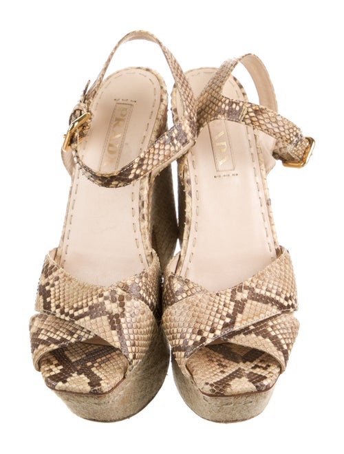 Prada Snakeskin Animal Print Espadrilles
