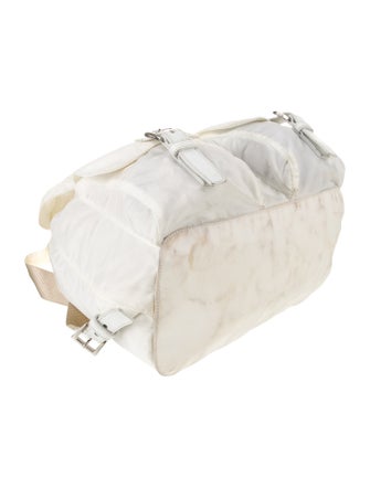 Prada Enameled Metal Triangle Backpack