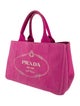 Prada Enameled Metal Triangle Top Handle Bag