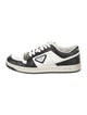 Prada Enameled Metal Triangle Leather Sneakers