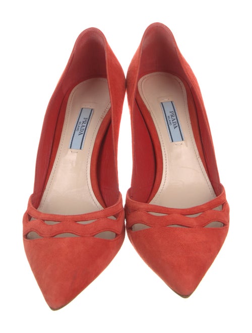 Prada Suede Cutout Accent D'Orsay Pumps