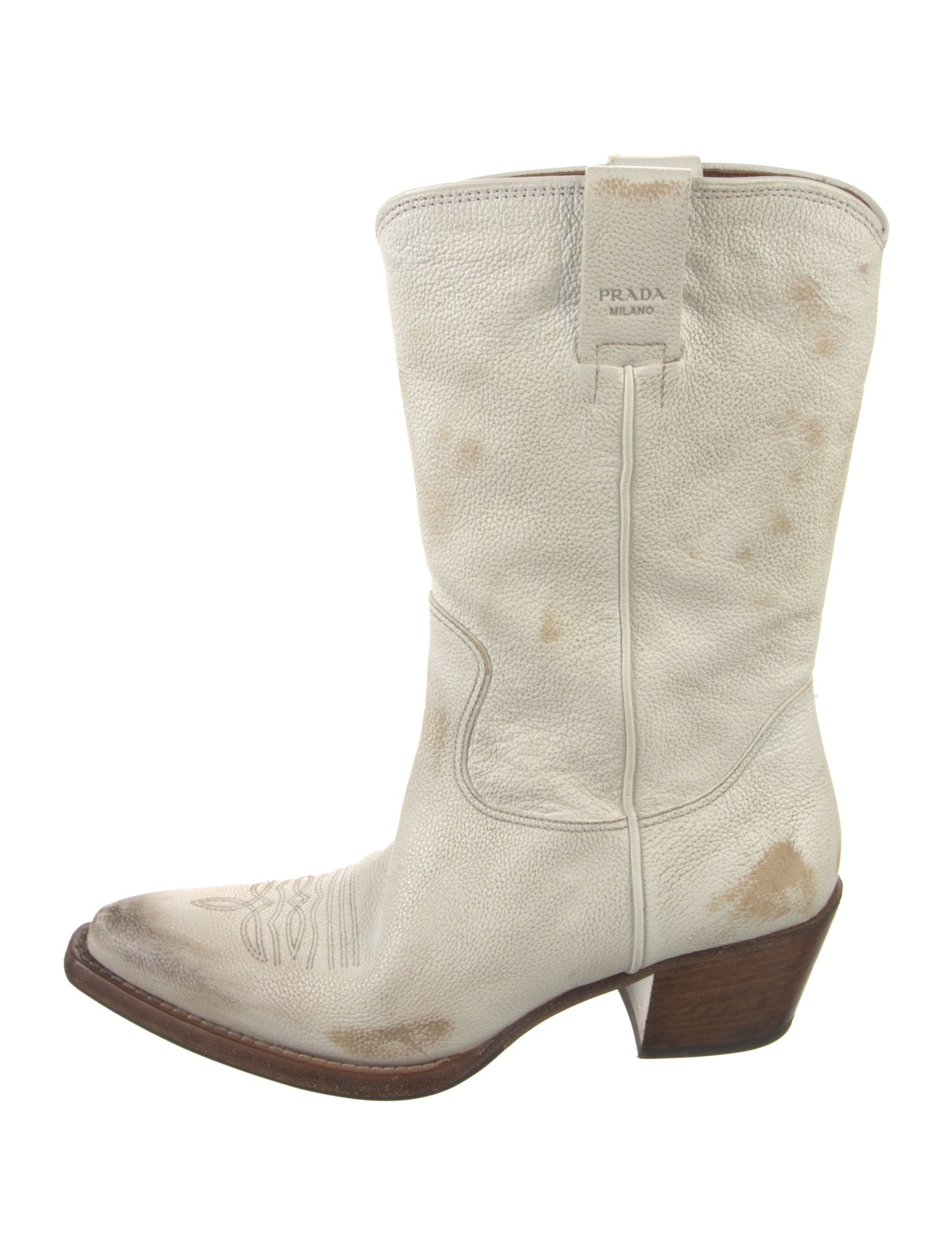 Prada Leather Western Boots