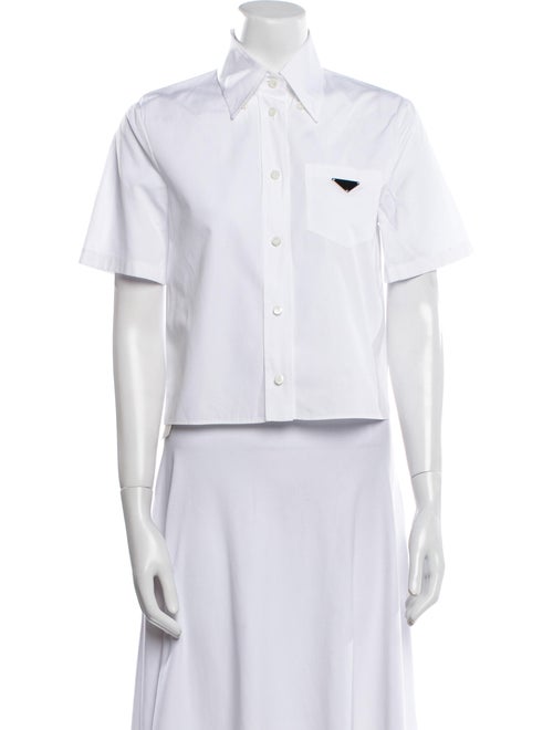 Prada 2024 Short Sleeve Button-Up Top