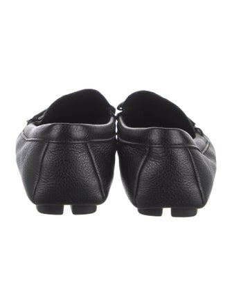 Prada Leather Bow Accents Loafers