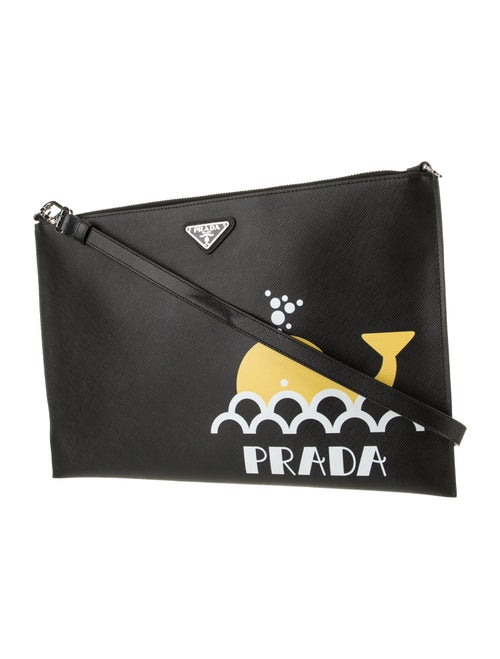 Prada Enameled Metal Triangle Shoulder Bag