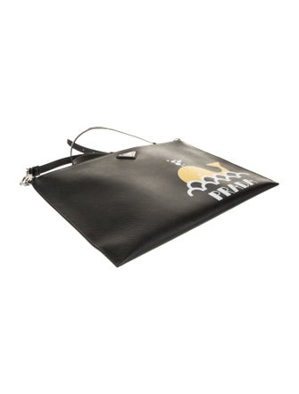 Prada Enameled Metal Triangle Shoulder Bag