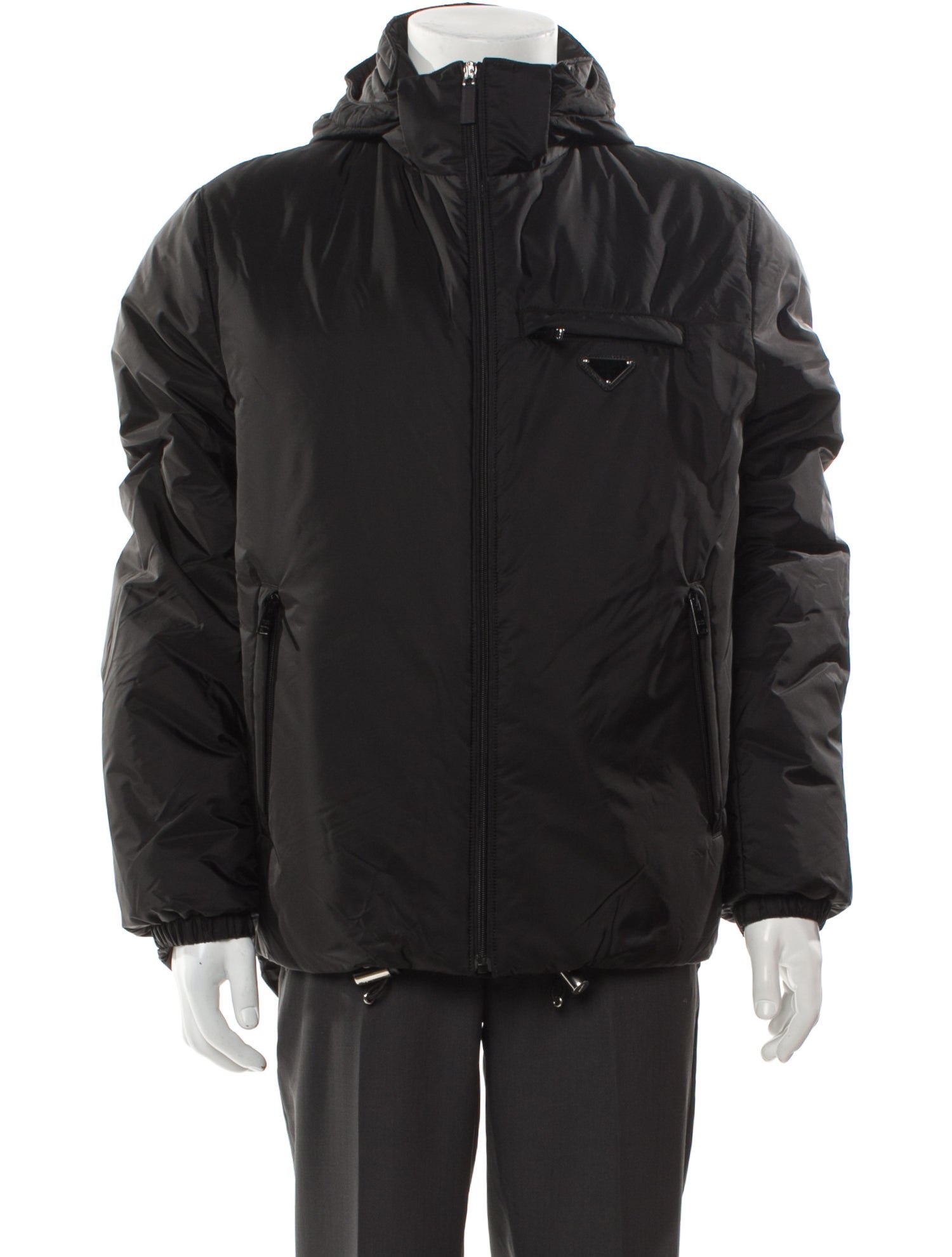 Prada 2019 Enameled Metal Triangle Windbreaker