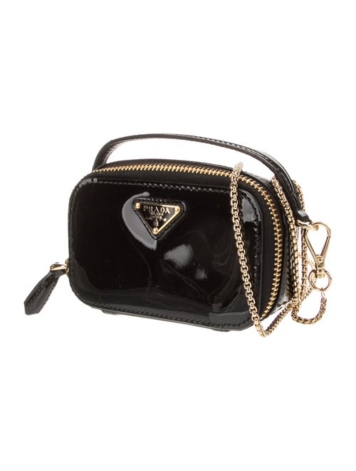 Prada Enameled Metal Triangle Crossbody Bag