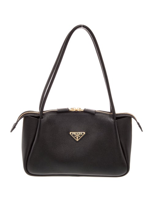 Prada Enameled Metal Triangle Darling Medium