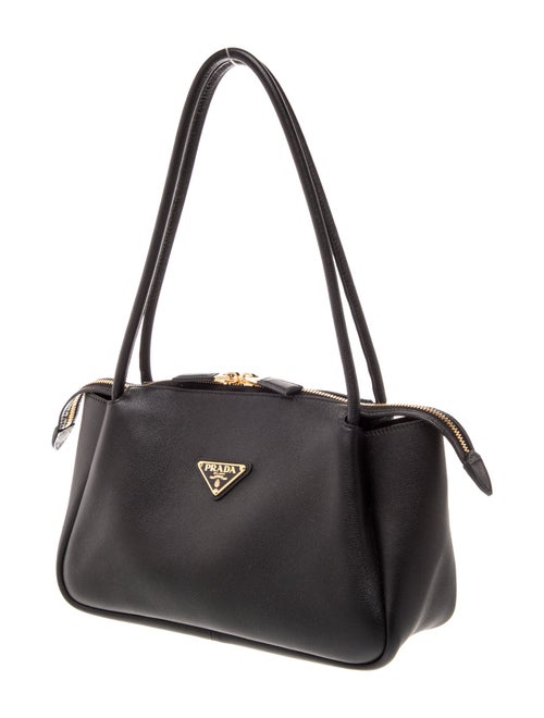Prada Enameled Metal Triangle Darling Medium