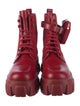 Prada Signature Logo Leather Combat Boots