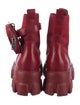 Prada Signature Logo Leather Combat Boots