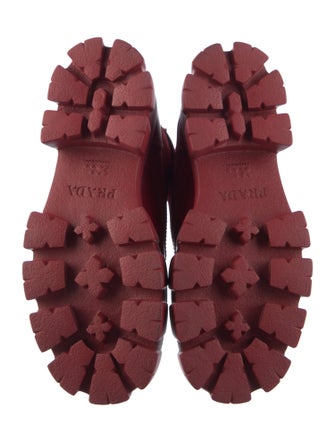 Prada Signature Logo Leather Combat Boots