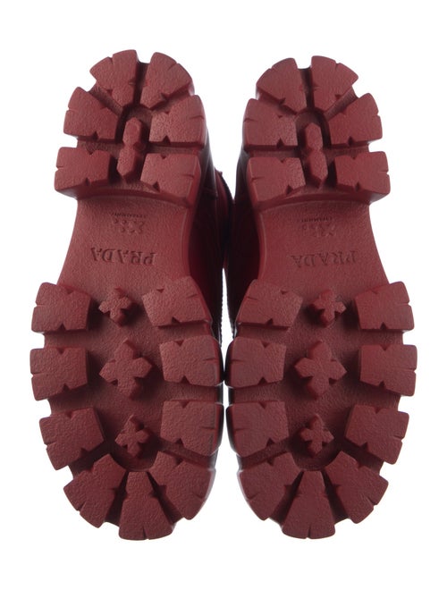 Prada Signature Logo Leather Combat Boots