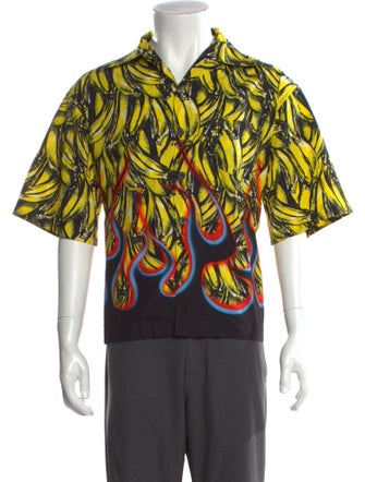 Prada 2018 Banana Flame Print Shirt