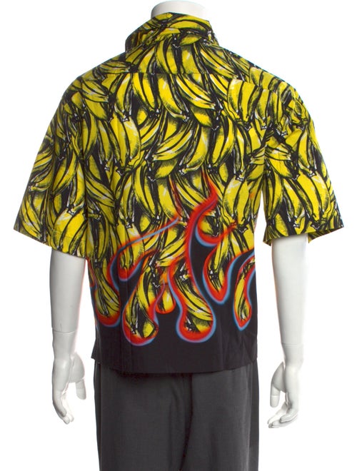 Prada 2018 Banana Flame Print Shirt
