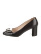 Prada Saffiano Leather Leather Trim Embellishment Pumps