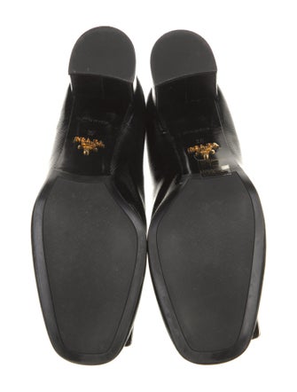 Prada Saffiano Leather Leather Trim Embellishment Pumps