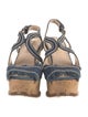 Prada Denim Colorblock Pattern Slingback Sandals