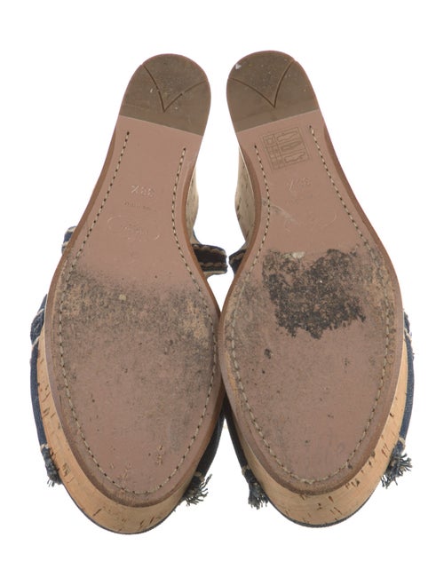 Prada Denim Colorblock Pattern Slingback Sandals