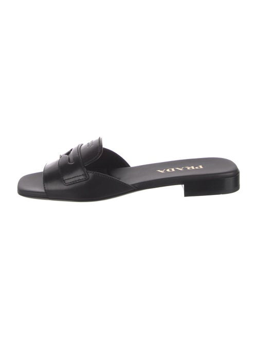 Prada Leather Cutout Accent Slides