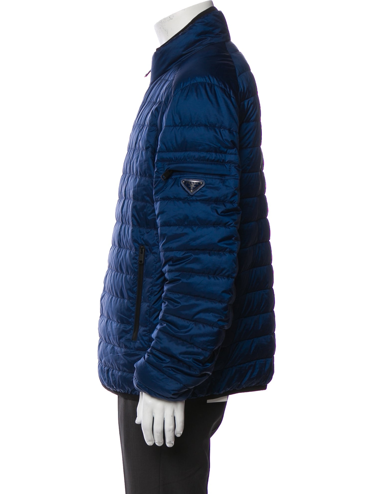 Prada 2017 Enameled Metal Triangle Puffer Coat