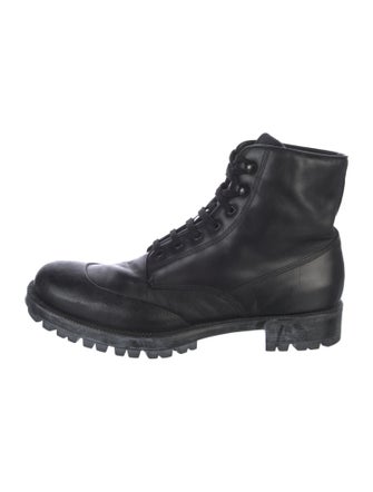 Prada Leather Combat Boots