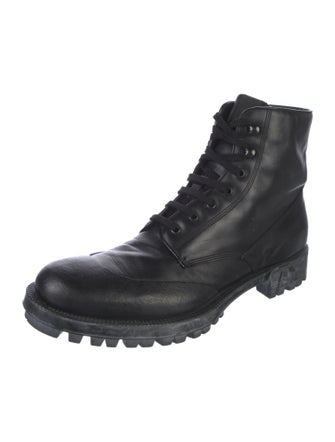 Prada Leather Combat Boots