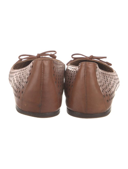 Prada Leather Lasercut Accents Ballet Flats