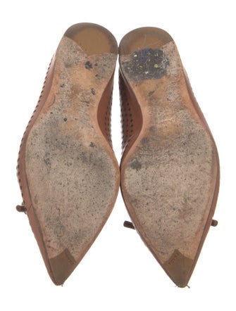 Prada Leather Lasercut Accents Ballet Flats