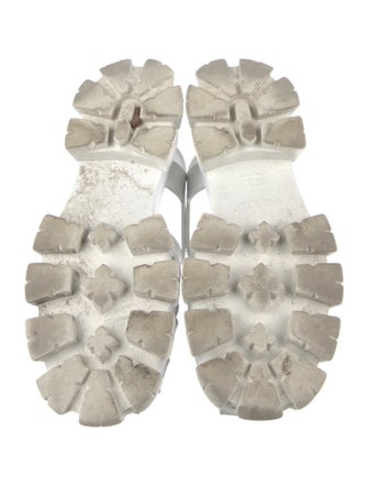 Prada Enameled Metal Triangle Rubber Gladiator Sandals