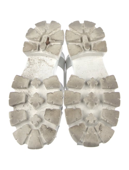 Prada Enameled Metal Triangle Rubber Gladiator Sandals