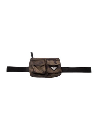 Prada Enameled Metal Triangle Belt Bag