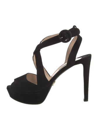 Prada Suede T-Strap Pumps