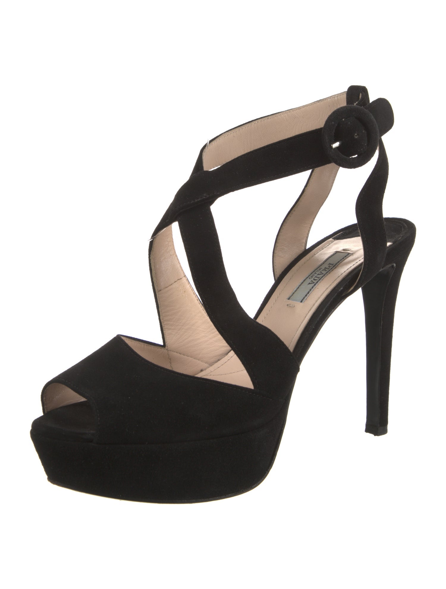 Prada Suede T-Strap Pumps