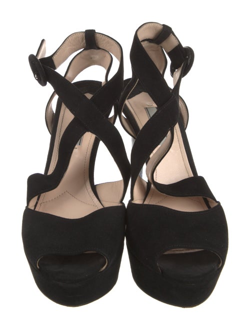 Prada Suede T-Strap Pumps