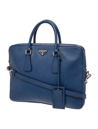 Prada Enameled Metal Triangle Travel Briefcase